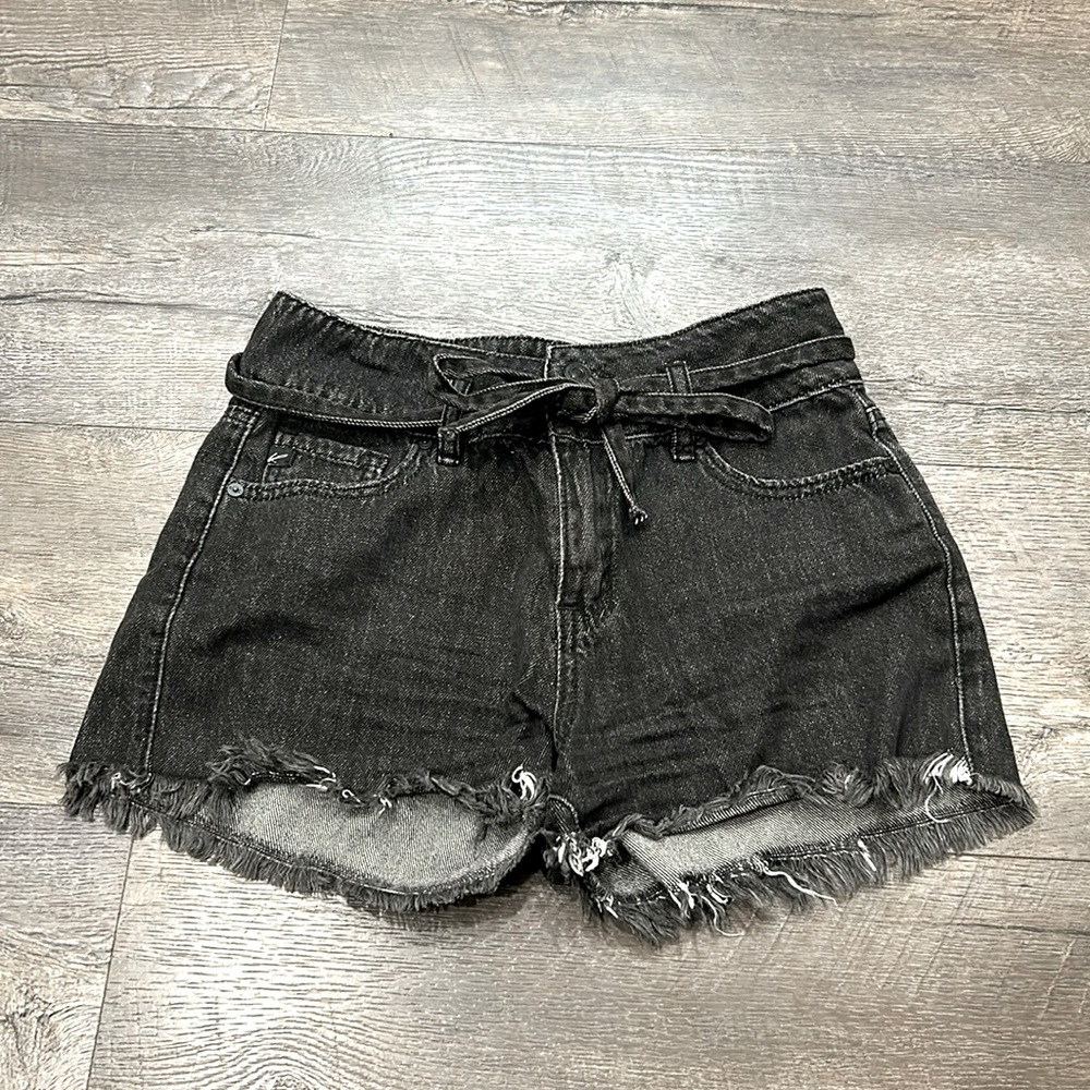 Kancan Black Denim Shorts